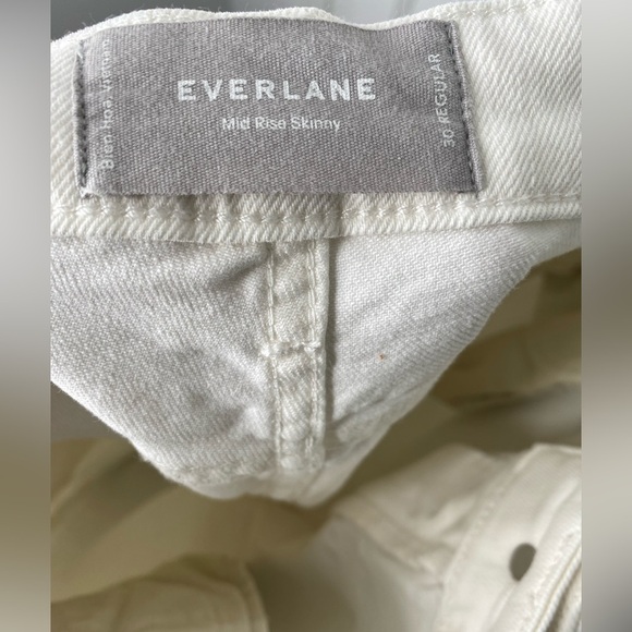 EVERLANE Mid Rise Skinny Women's White Jeans - Picture 6 of 11
